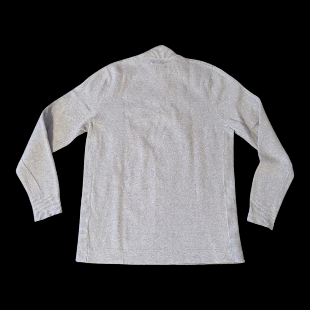 Y2K Eddie Bauer Gray 1/4 Zip Mock Neck LS Gusseted Pullover Sweater Men's XLT - Picture 10 of 10